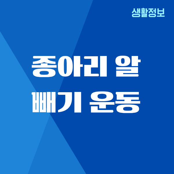 종아리 알 빼기 운동, 제가 직접 해본 솔직한 후기