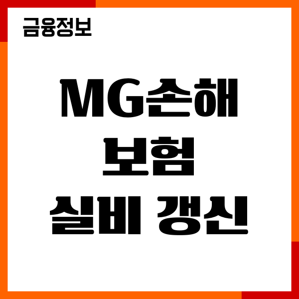 MG손해보험 실비 갱신, 보험료 변동 기준, 절차 총정리